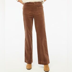 J.Crew Factory Lizzie corduroy wide-leg patch-pocket pant Size 27P (4) Cocoa NWT